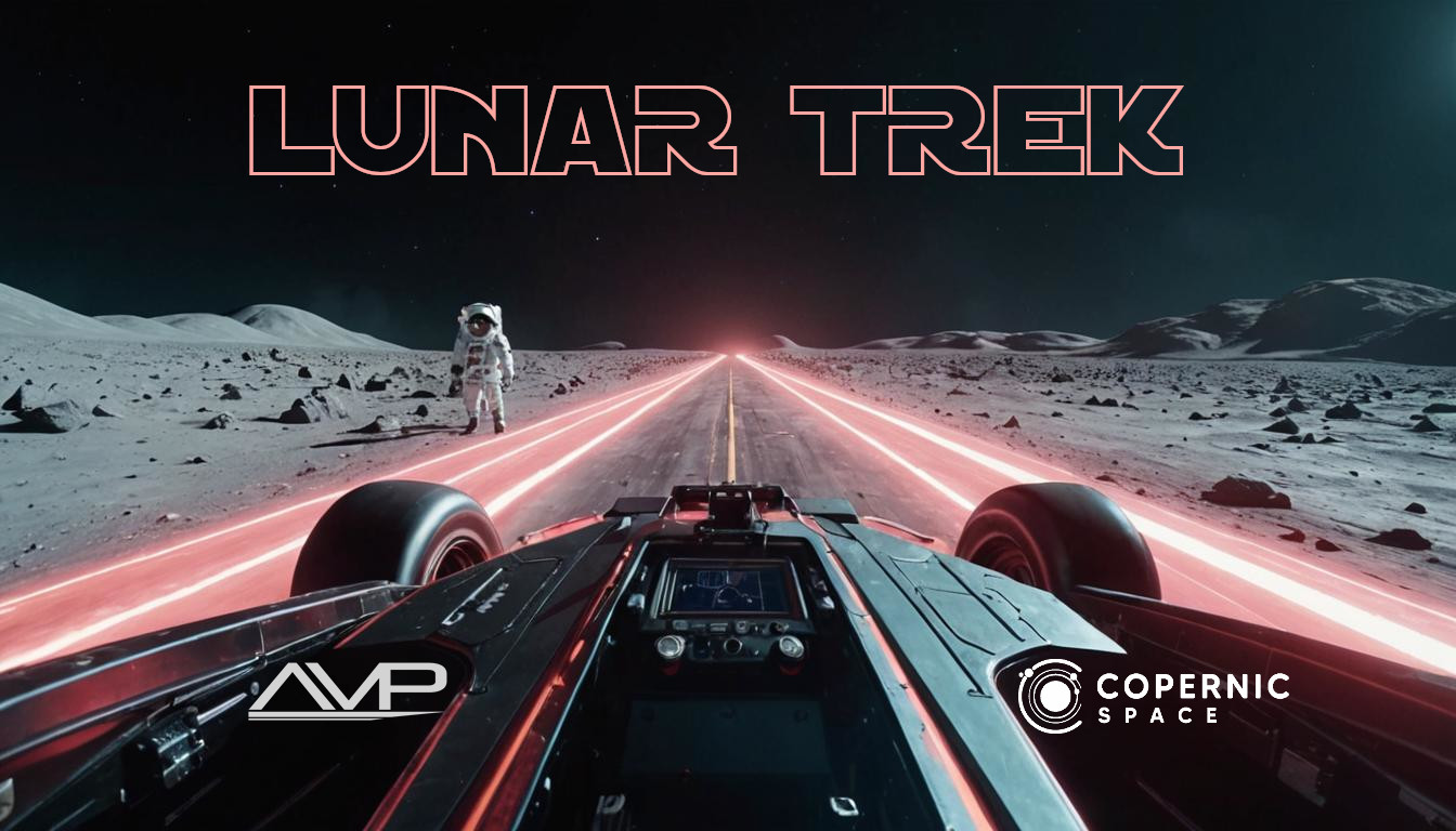 LunarTrek — lunar trucking simulation key visual