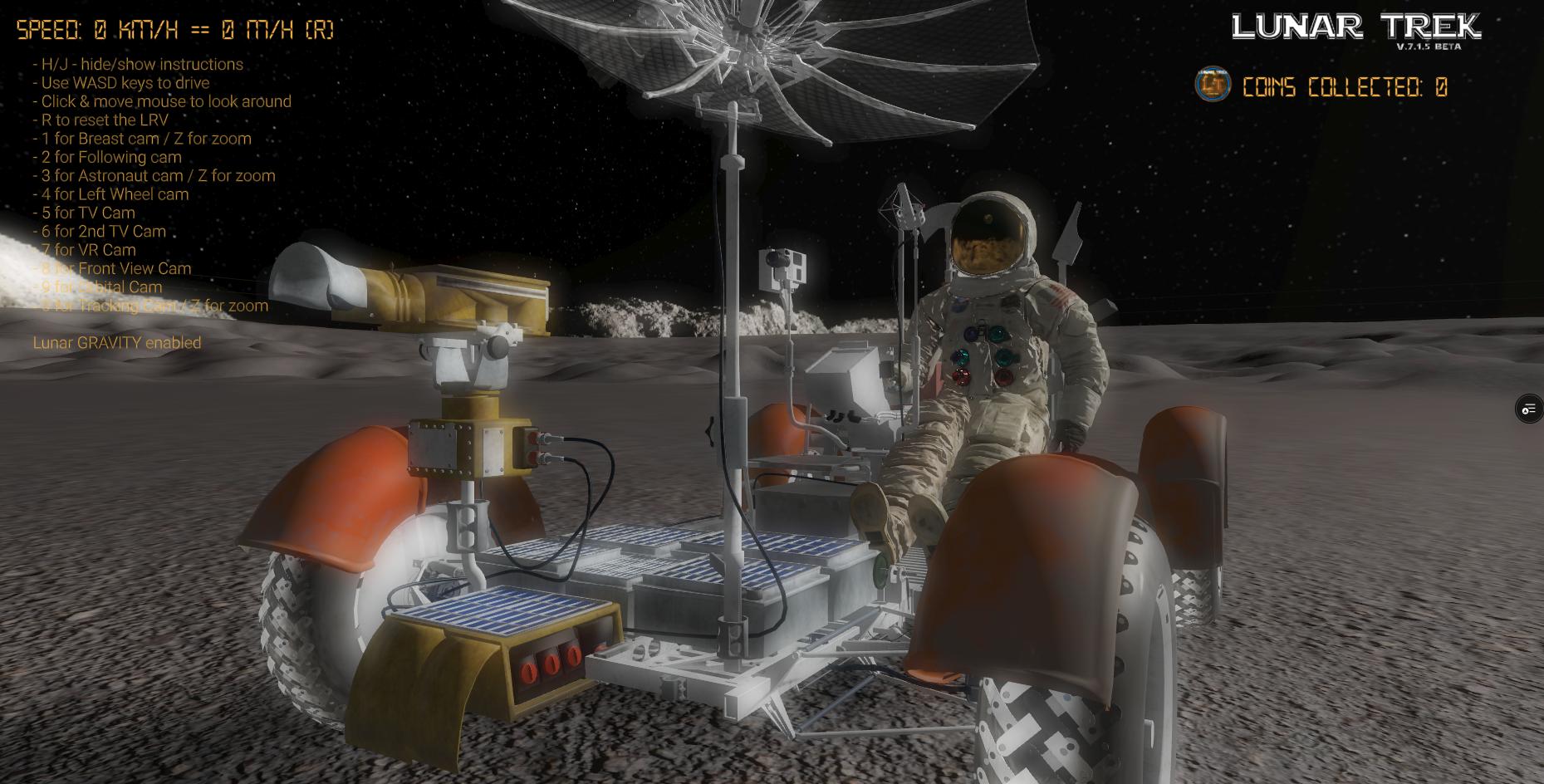 LunarTrek — lunar landscape and route