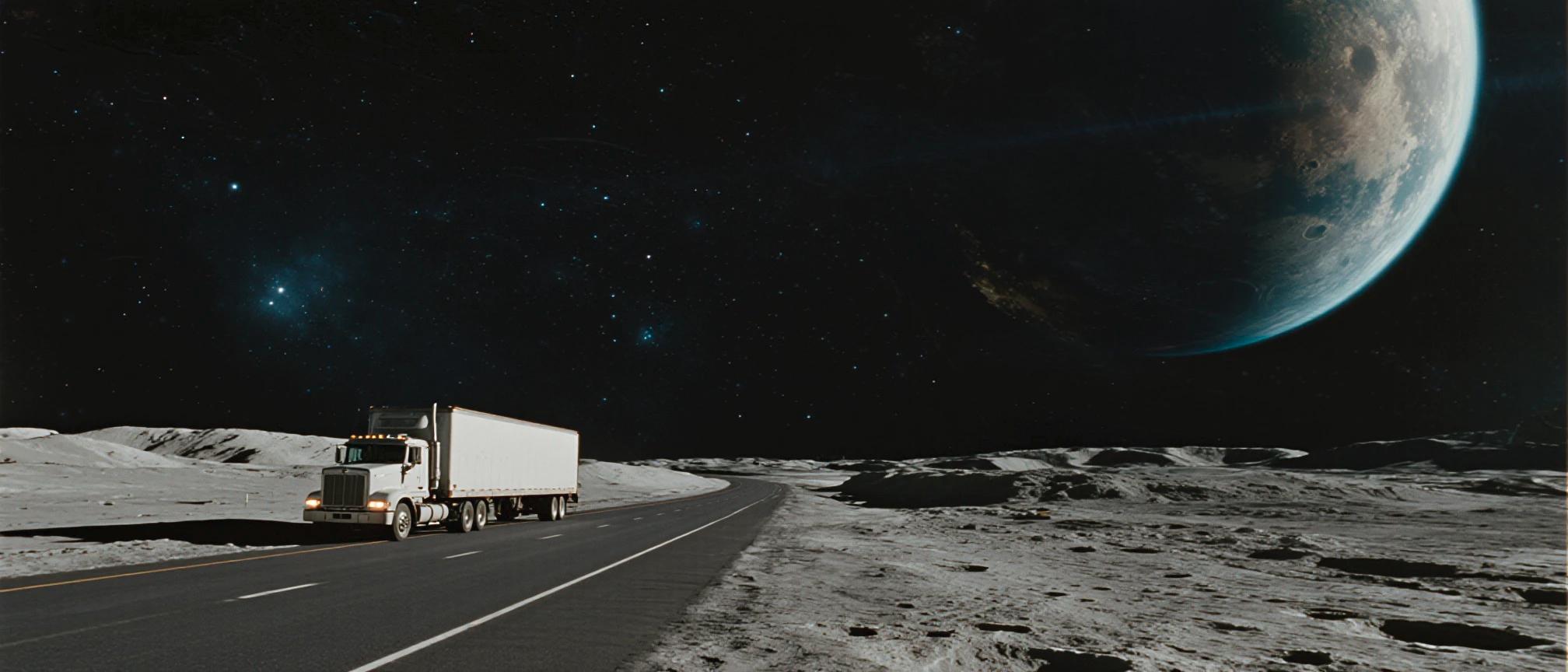 LunarTrek — sci-fi truck on the lunar surface